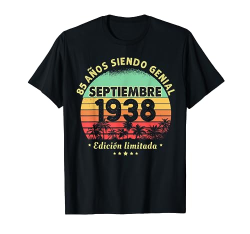 85 Años Cumpleaños Regalo Septiembre 1938 Septiembre 85 Años Camiseta