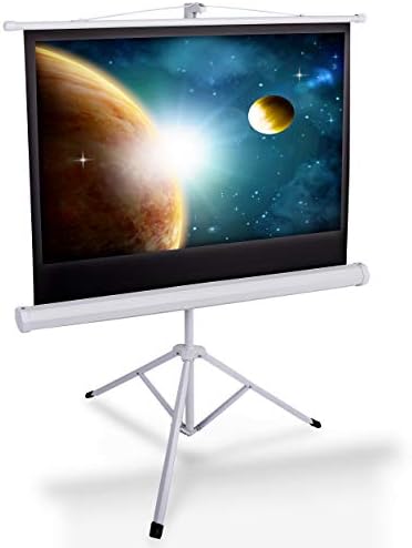 Pyle Portable Projector Screen Tripod Stand - Mobile Projection Screen , Lightweight Carry & Durable Easy Pull Assemble System for Schools Meeting Conference Indoor Outdoor Use, 40 Inch(PRJTP42)