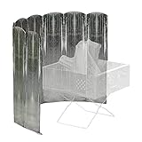 FIELDOOR ウィンドスクリーン120 リフレクター 【シルバー】 焚き火スクリーン 風除板 大型 8枚連結 幅120cm 高さ60?p 輻射熱 遮熱板 風よけ 風防 防風 ペグ固定 折りたたみ 収納 キャンプ アウトドア