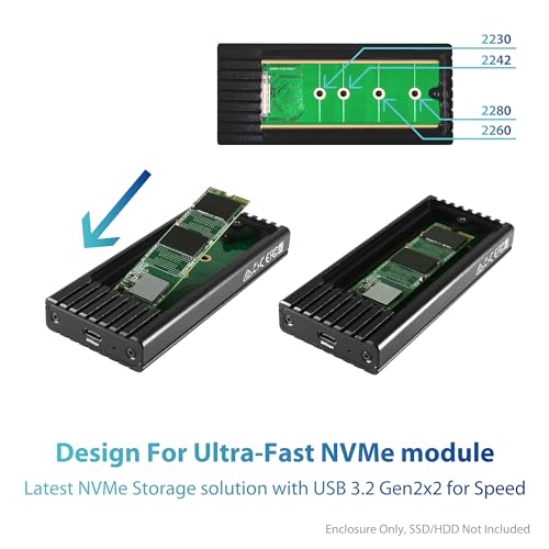 Caja externa Vantec NexStar SX para SSD M.2 NVMe USB 3.2 miniatura 5