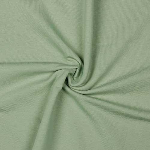 French Terry Uni Meterware Tex + GOTS zertifiziert über 50 Farben zur Auswahl Sweat (058 I Sage, 100 x 150cm)