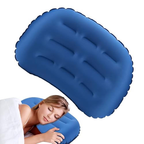 Nhujevkom Almohada inflable de viaje ergonómica para camping, para adultos, para viajes, hinchable, agradable a la piel, para camping, senderismo, conducción