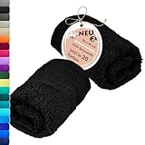 Lashuma Waschlappen Baby 30x30 cm, London 2er Set Seiflappen Schwarz, Weich und Saugfähig, Perfekt Kinder, Gäste und Gesicht