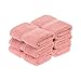 Superior 900 GSM Luxury Bathroom Face Towels, Made of 100% Premium Long-Staple Combed Cotton, Set of 6 Hotel & Spa Quality Washcloths - Tea Rose, 13" x 13" each
