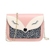 A-QMZL Girls Handbags Mini Shoulder Bag Little Girls Crossbody Bag Purse Cute Fox Chain Messenger Bag for Girls Kids Toddler Teens(pink 1)