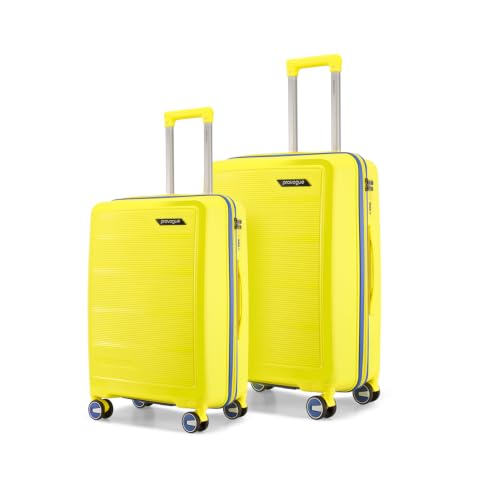 Image of Provogue Spectrum Hard-Sided PP Trolley Bag Set of 2 | Expandable Space with 8 Wheels Trolley Bags for Travel | Lightweight with Combination Lock | 5 Year Warranty (Sundrip Yellow)