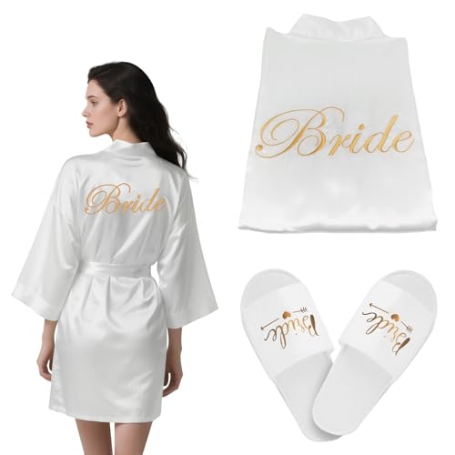 SZHUGEKI Bride Morgenmante, Bride Umhang, Bride Kimono, Satin Kimono...