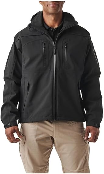 5.11 Tactical Sabre 2.0 Waterproof Jacket, Polyester Bonded Softshell, Detachable Hood, Style 48112
