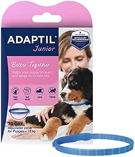 ADAPTIL Junior Adjustable Collar for puppies, proven to help reduce night crying, comfort when left home alone, training and socilisation - Puppy