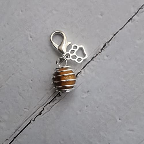 Lfaize Crystal Pet Collar Charms,Cat Collar Charms, Dog Collar Charms (Tiger Eye) #TOP1