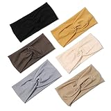 Artilady 6 Pack Wide Boho Headbands for Women - Soft Yoga Elastic Hair Bands for Girls Workout Runni