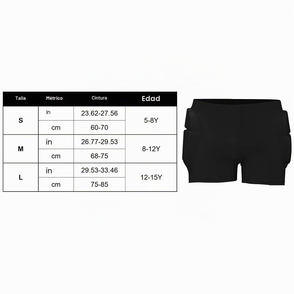 Anwangda Pantalones cortos acolchados protección cadera 3D para ciclismo patinaje snowboard equitación