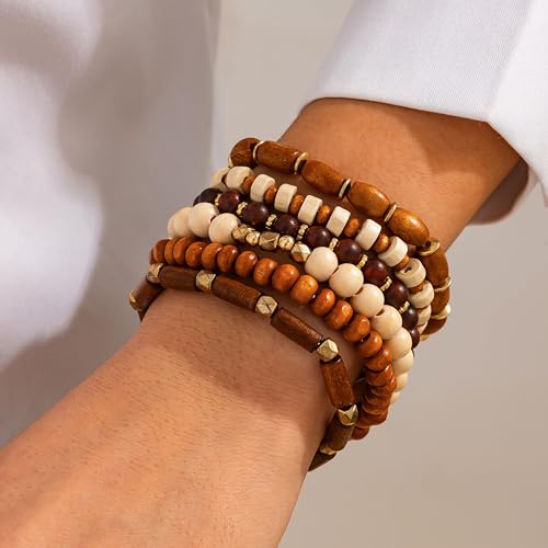 Long tiantian Boho Bracelets Stackable Wooden Bracelets for Women Popular Western Turquoise Bracelet Boho Jewelry for Women Trendy 20253