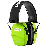 PROHEAR 016 Ear Protection Safety Earmuffs for Shooting, NRR 26dB Hearing Protector with Low-Profile Earcups, Compact Foldable Ear Defenders for Gun Range, Hunting (Fruit Green)