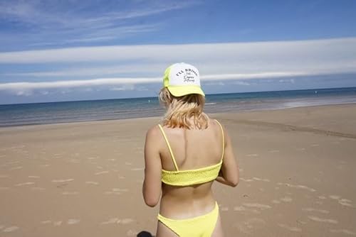 Funky Junque Bridal Snapback Trucker Hat - I'll Bring The Dance Moves - White/Neon Yellow #TOP3