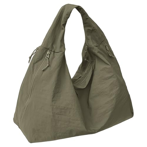 Bolso Tote Slouchy para mujer de nylon grande con bolsillos miniatura 1