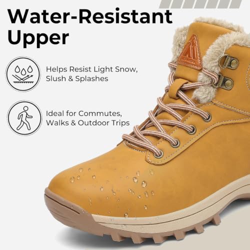 Image of Mishansha Men's Waterproof Snow Boots, Insulated Winter Hiking Boots