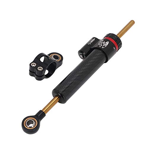 Amortiguador de dirección universal para moto, con patrón de fibra de carbono, estabilizador CNC, para la mayoría de motocicletas y bicicletas