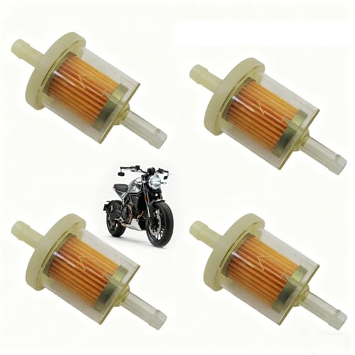TSUOUKL Set di 4 filtri benzina, filtro carburante, filtro carburante riutilizzabile ad alta densità per moto, tosaerba, scooter, motorino, auto, auto