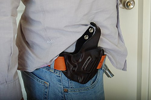 Cal38 Leather Thumbreak Holster for Armscor M206 38 Special (Black)