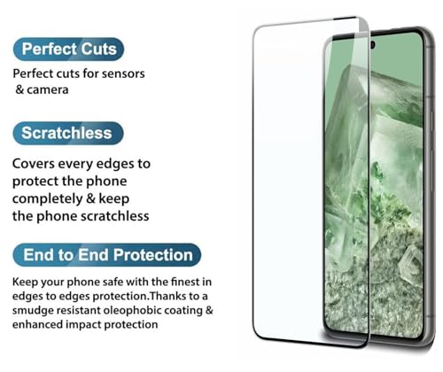 Image of MACLEN Original Premium Hd Curved Edges Tempered Glass For Google Pixel 8 5G (6.2 Inch) With Edge To Edge Coverage And Easy Installation Kit
