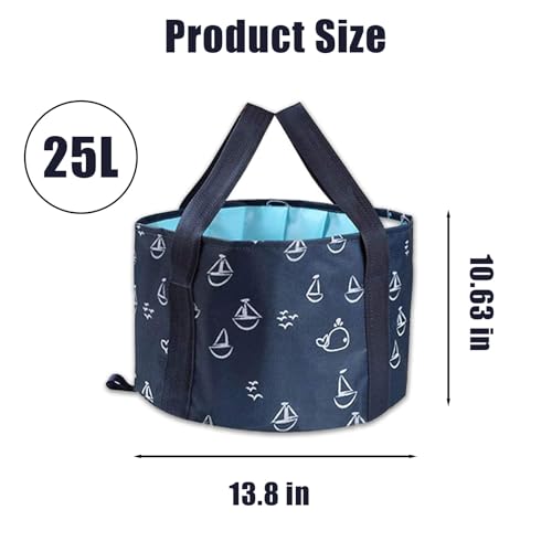 Cubo plegable para baño de pies 25L azul miniatura 5