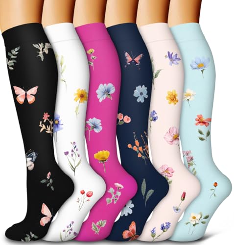 Image of 6 Pack Copper Compression Socks for Women and Men Circulation-Best Support for Medical,Running,Nursing,Athletic