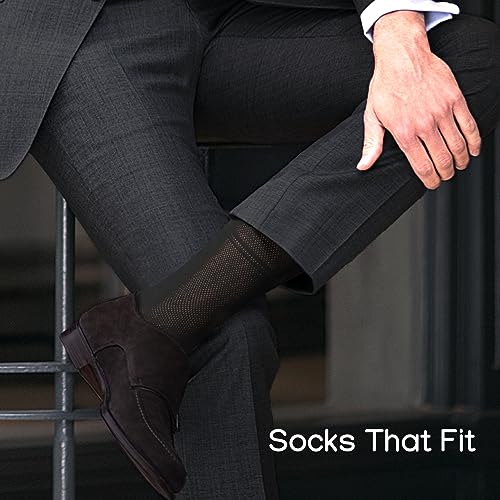 Premium Mens Socks, Ultra Thin Breathable Cotton Mens Dress Socks, Super Soft And Lightweight Socks For Men - 5 Pairs, Black #TOP4