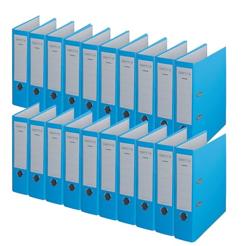 Chemises standard Centra A4 bleu clair en lot de 20 classeurs à levier