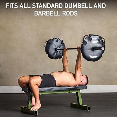 Elite Sports UNFILLED Workout Sand Plates (Set of 2) EMPTY Fillable Olympic Weight Plates for Barbell Training Drop-Proof Waterproof TPU 10/15/25/35/45 LB Options Strength, CrossFit, Home Gym & Functional Fitness