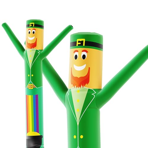 LookOurWay Air Dancers Wacky Waving Inflatable Tube Man Attachment - 6 Feet Tall Advertising Air Dancer Waving Man Inflatable Tube Guy - Blower Not Included - St. Patricks Day Leprechaun