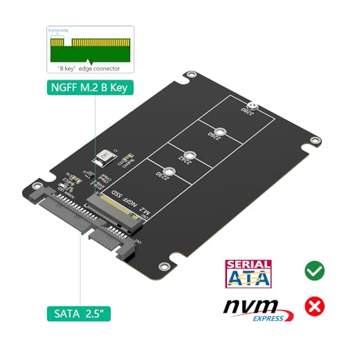 Carcasa para SSD M.2 a SATA 2.5'' B y M Key 6Gbps miniatura 4