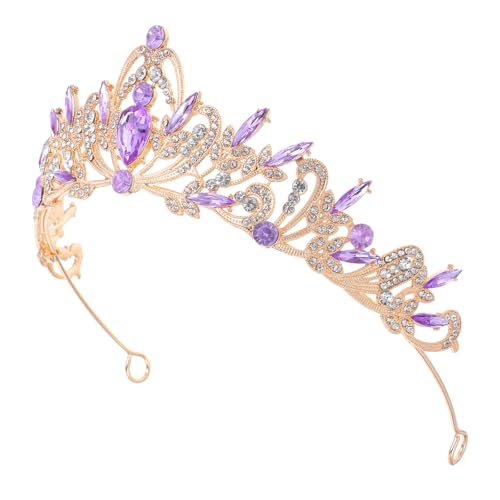 FESTFENDS Diadema Vintage Dorada para Boda y Aniversario Aleación de Zinc y Rhinestone, Tocado Elegante para Mujer y Niña, Decoración Delicada Cabello