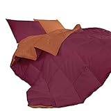 IlGruppone Piumino Invernale Caldo piumone 3 Misure Double Face Microfibra Anallergico - Bordeaux/Arancio - 2 Piazze