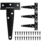 1, 🛠【Design polyvalent】 Ce lot de 4 charnières en forme de T est idéal pour installer des portes de hangar, fenêtres, grands portails, clôtures et caisses en bois. Avec une dimension de 100×63×22mm, elles offrent une robustesse parfaite pour répondre à vos besoins en matière d'installation, tant dans le domaine domestique qu'industriel.