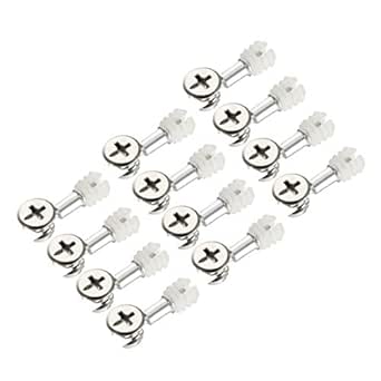 100-Pack M4 X 8mm Plastic Hinge Dowel Inserts With Screws - White Furniture Repair Nuts For Cabinet Doors