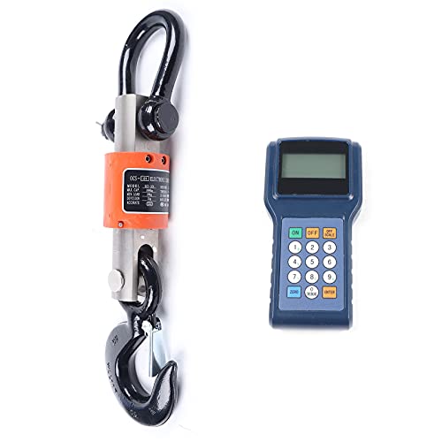 Wireless Electronic Crane Scales, 10T Industrial Heavy Duty Electronic Crane Scale with Handheld Meter Electronic Hanging Scale for Industrial Areas, Supermarkets/Retailstores, Manufacturing Factories