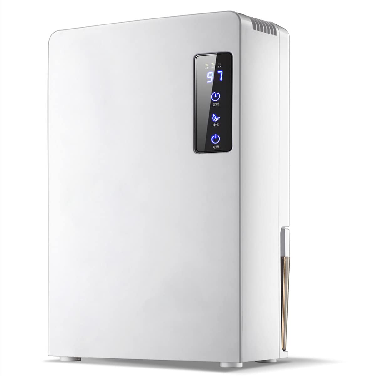 Elektryczny osuszacz do domu wilgotnego, przenośny osuszacz 2200ml z ekranem dotykowym LED i podwójnym systemem odwadniania do łazienki szafa garderoba RV sypialnia garaż