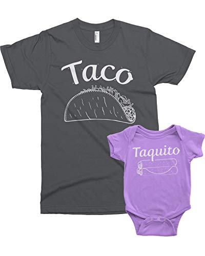 Image of Threadrock Taco & Taquito Infant Bodysuit & Men's T-Shirt Matching Set