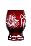 elegantes zeitloses Likörglas mit Dekorschliff Schleuderstern in Handarbeit veredelt