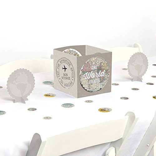 Big Dot of Happiness World Awaits - Travel Themed Party Centerpiece & Table Decoration Kit