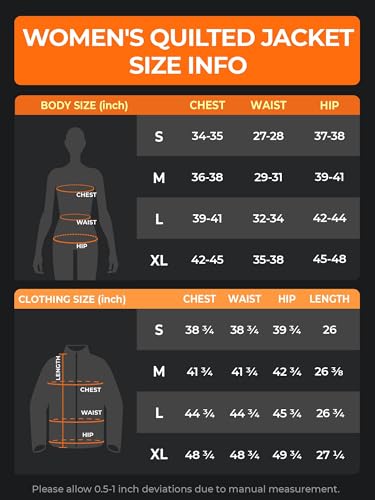 ORORO Women's Heated Quilted Jacket in White – Cozy Comfort with Four Heat Zones, Medium Size - Image 7