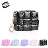 Mini Trousse de Maquillage en Material Double: Mini pochette maquillage pour femmes est fabriqué en PU de haute qualité avec un coton au milieu, douce au toucher et facile à plier, cette trousse peut contenir tout ce dont vous avez besoin, des épingles à cheveux aux tampons, en passant par les pièces de monnaie et les écouteurs, dans votre sac à main