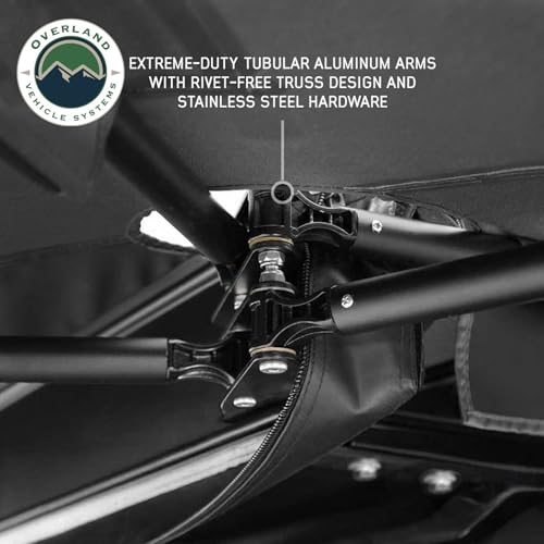 Image of Overland Vehicle Systems - XD Nomadic 270 LTE - Awning w /Lights, Driver Side, Black Trim w /Black Travel Cover