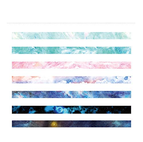 Miniatura 4 de YUBBAEX Galaxy Washi - Juego de cintas decorativas extra largas con estampado estrellado para artes, manualidades, diarios, planificadores, álbumes