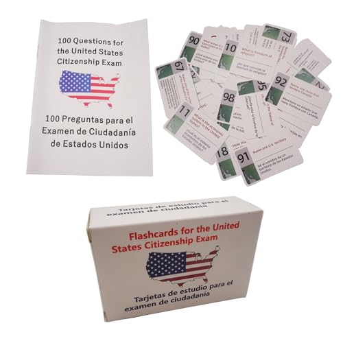 US Citizenship Flash Cards 2026 - Bilingual English/Spanish Naturalization Test Study Guide with 100 Civics Q&A, Ideal Citizenship Gifts