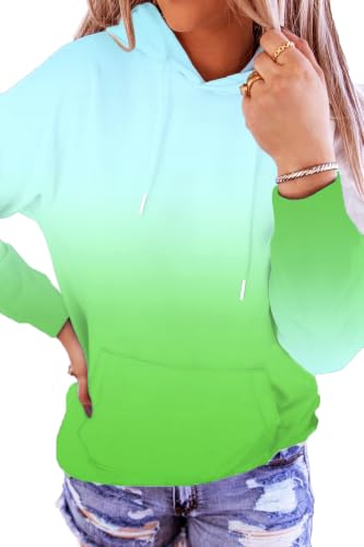 Image of HVEPUO Tie Dye Print Hoodie Long Sleeve Drawstring Pullover Tops Loose Casual Sweatshirt For Women(S-XXL)