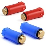 Baustopfen 1/2 Zoll 4 Stück Baustopfen Mit Messinggewinde Und Nullringdichtung,Blindstopfen Wasserleitung (Rot & Blau)