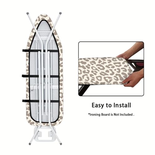 Image of Nuxovilar Gray Leopard Print Ironing Board Cover 15x54 Polyester