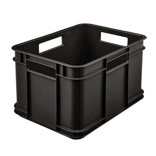 keeeper Eurobox M Aufbewahrungsbox, robuster Kunststoff (PP), 35 x 27 x 22 cm, 16 Liter, Eco Graphit
